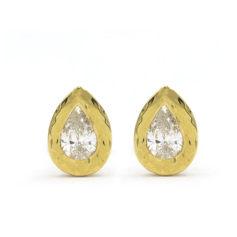 hexagon-shaped engagement ring unique Pear Nesting Gem Studs