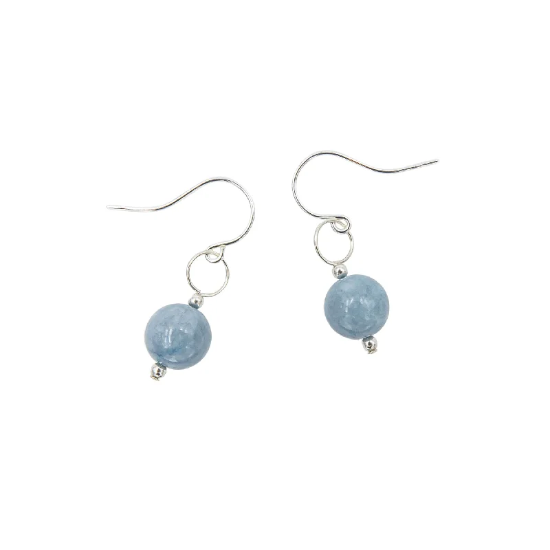 minimalist silver stacking bangles Aquamarine Solitaires