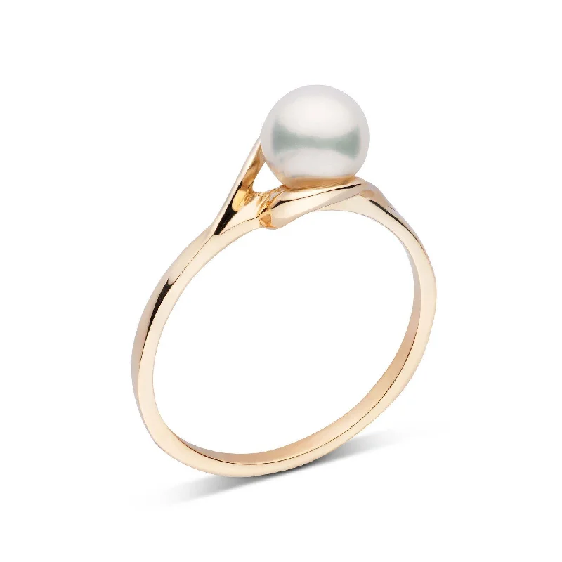 handmade ceramic bead bracelet Petite Collection Akoya Pearl Ring