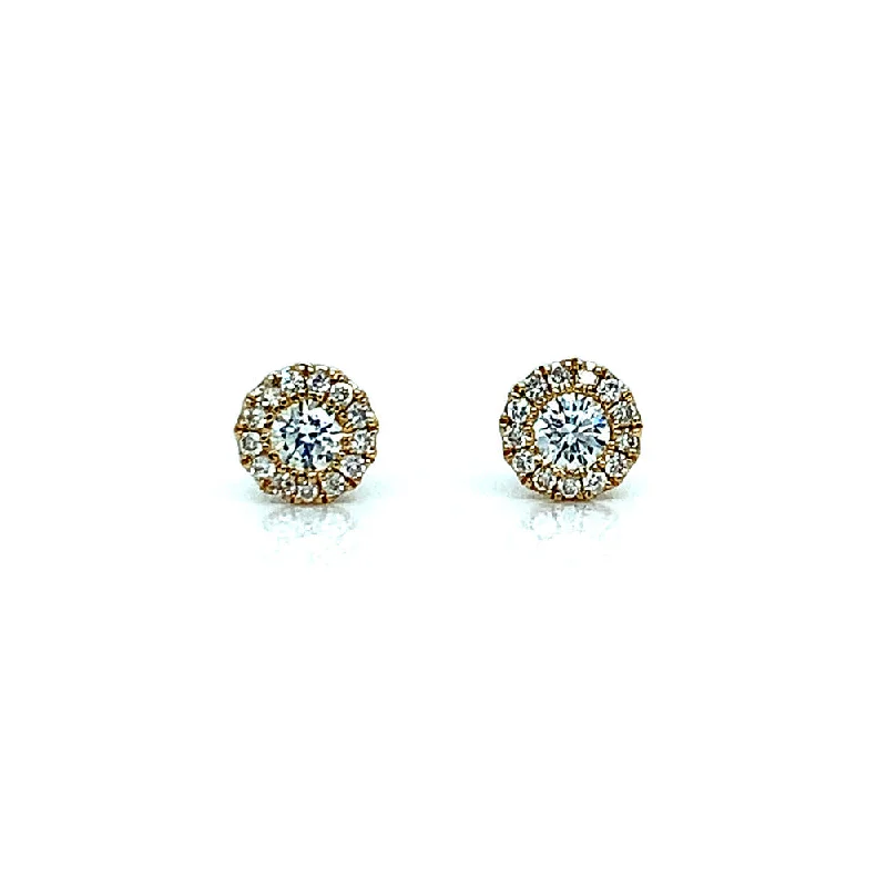 celestial star cluster earrings Petite Diamond Cluster Yellow Gold Studs