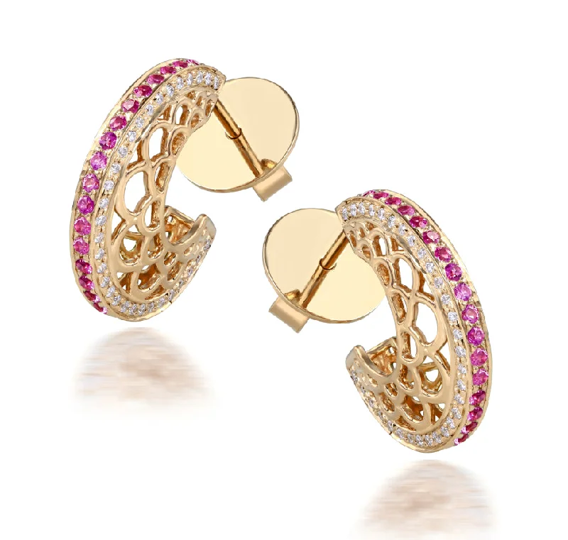 classic pearl strand necklace Pink Sapphire Jodhpur Earrings