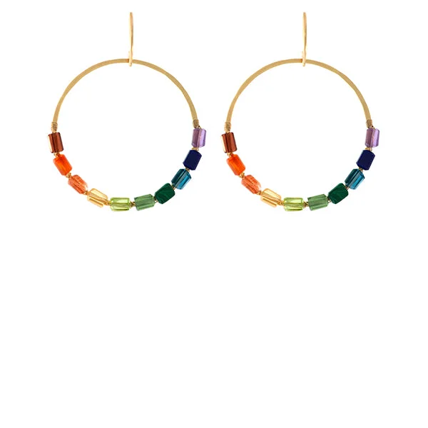 sapphire halo engagement ring Rainbow Jolie Circle Earrings