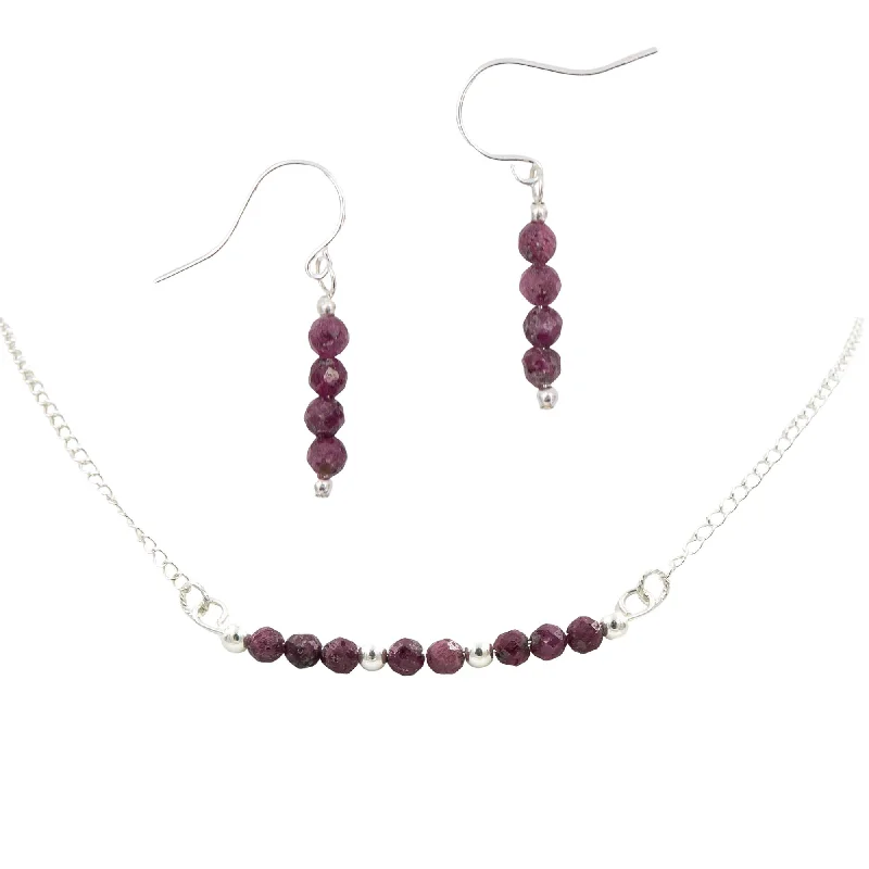 ruby and diamond engagement ring Red Raspberries ~ Ruby Necklace & Earrings Set
