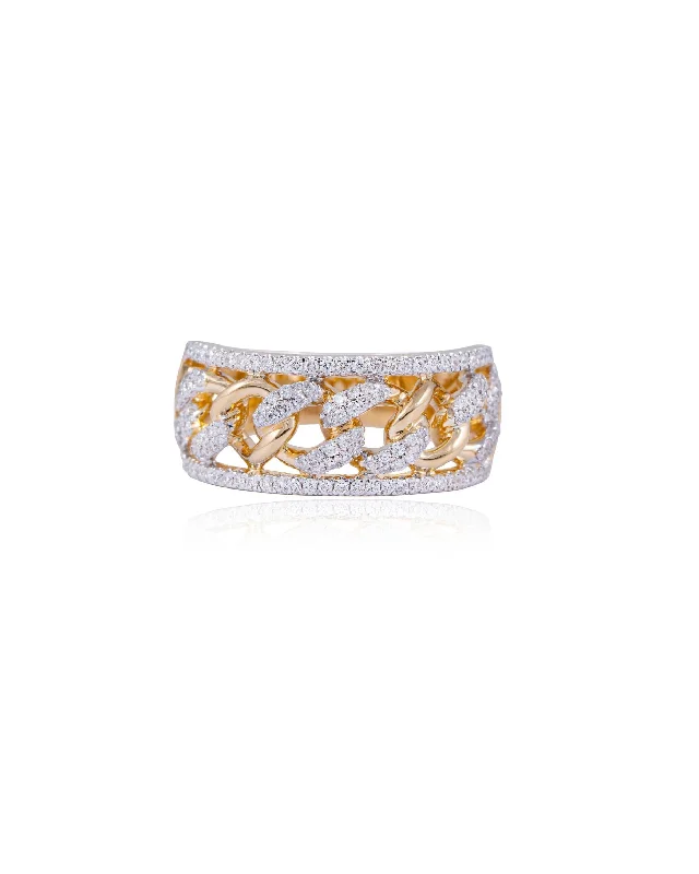 hammered sterling silver band Diamond Ring