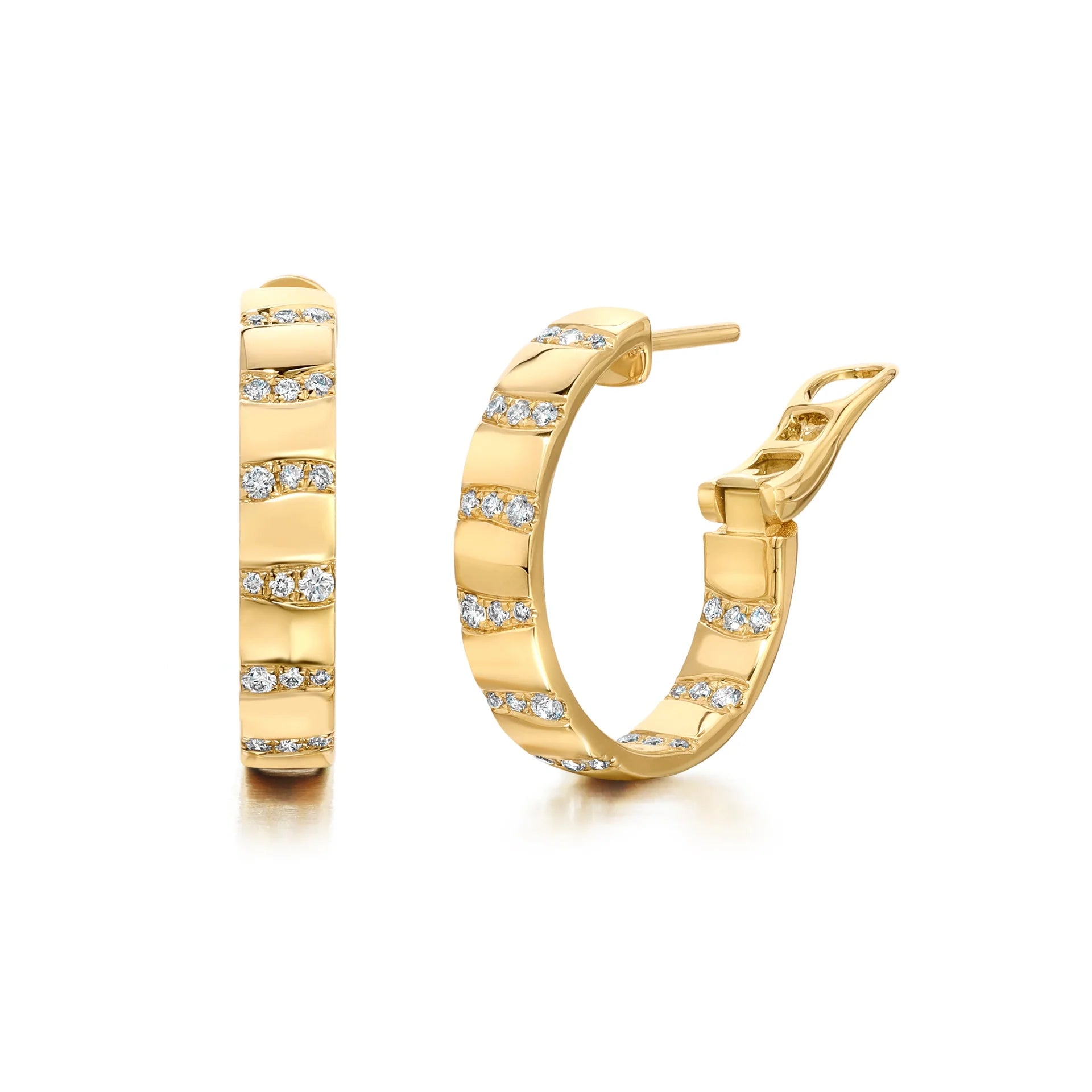 black diamond stud earrings Alma Dos Rios Diamond Hoop Earrings