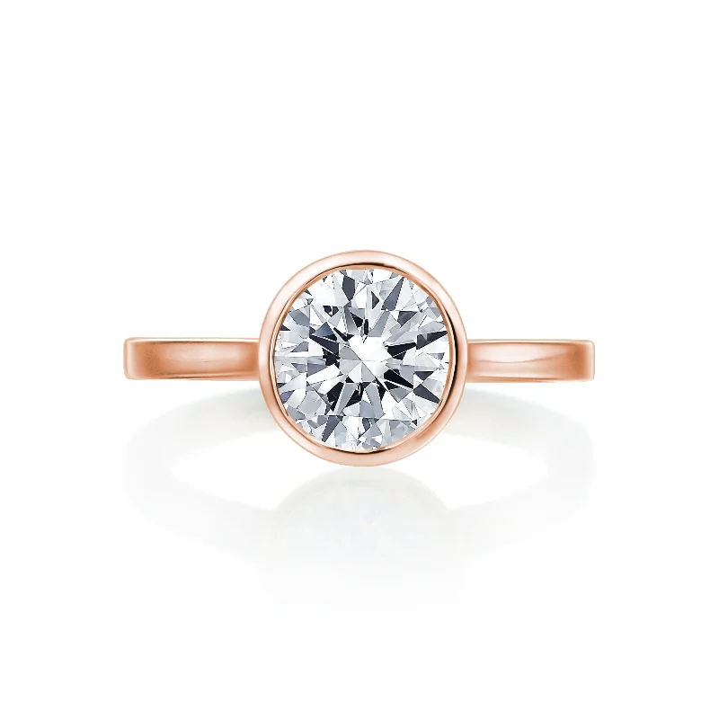 infinity couple’s ring matching set River North Round Bezel Set Solitaire Wedding Ring