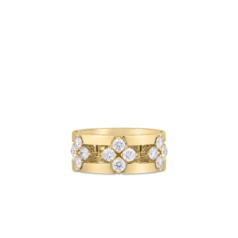 sterling silver lotus ring 18K Yellow Gold Love In Verona Diamond Open Frame Ring