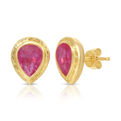 celestial galaxy planet necklace Ruby Pear Studs