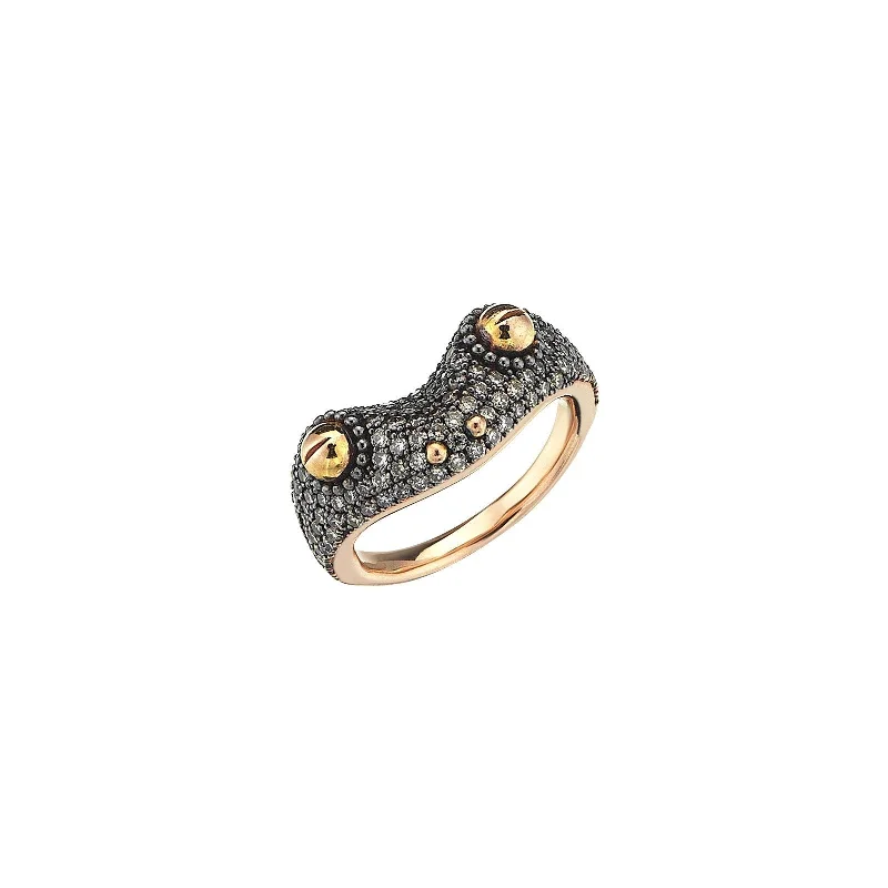 rose gold snake chain bracelet Salamander Ring