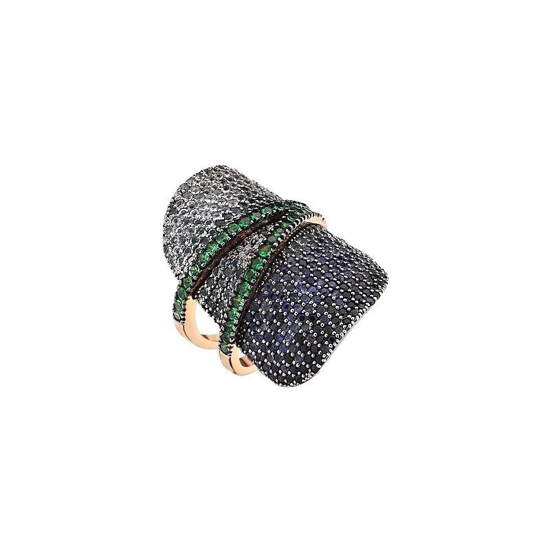 unique square diamond ring Sandbug Ring