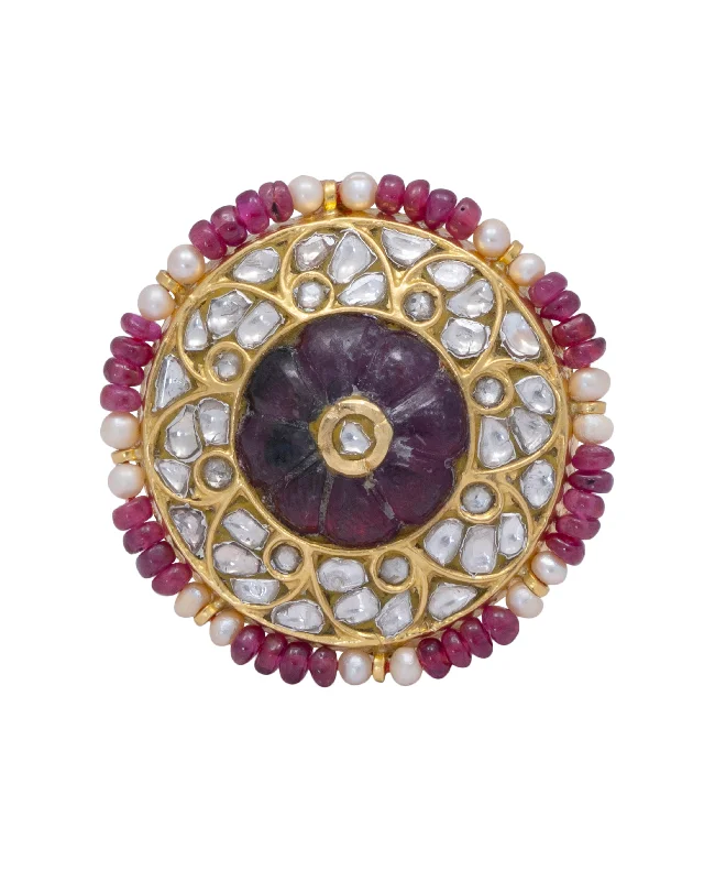 bezel set engagement ring modern Shugandha Polki Ring