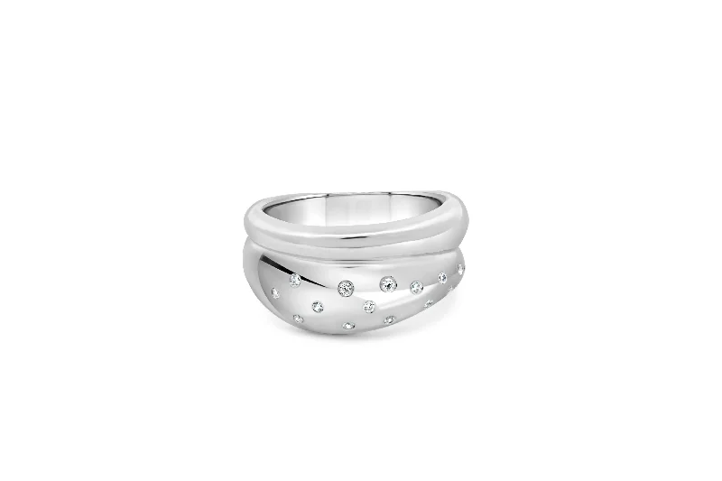 celestial sun and moon pendant Silver CZ Doom Ring