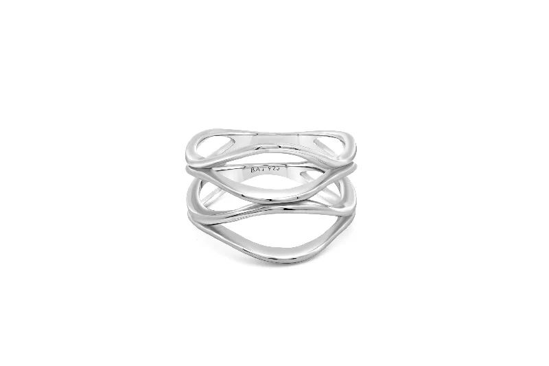 bold statement cuff bracelet Silver Open Fashion Ring