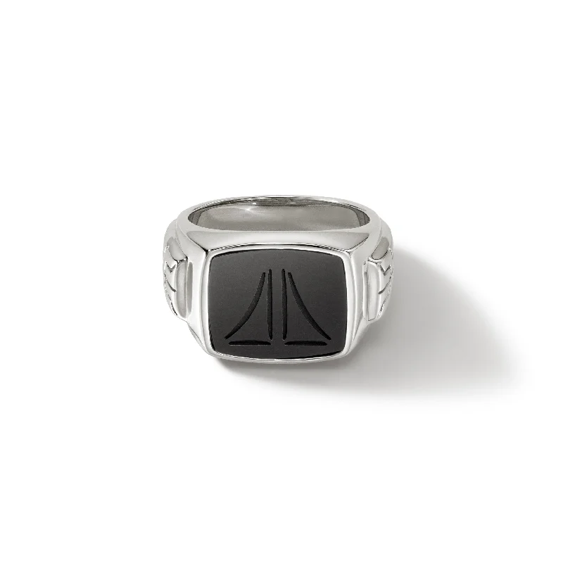 personalized name ring Silver Signet Ring
