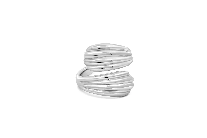 minimalist rose gold stacking rings Silver Swirl Fashion Ring