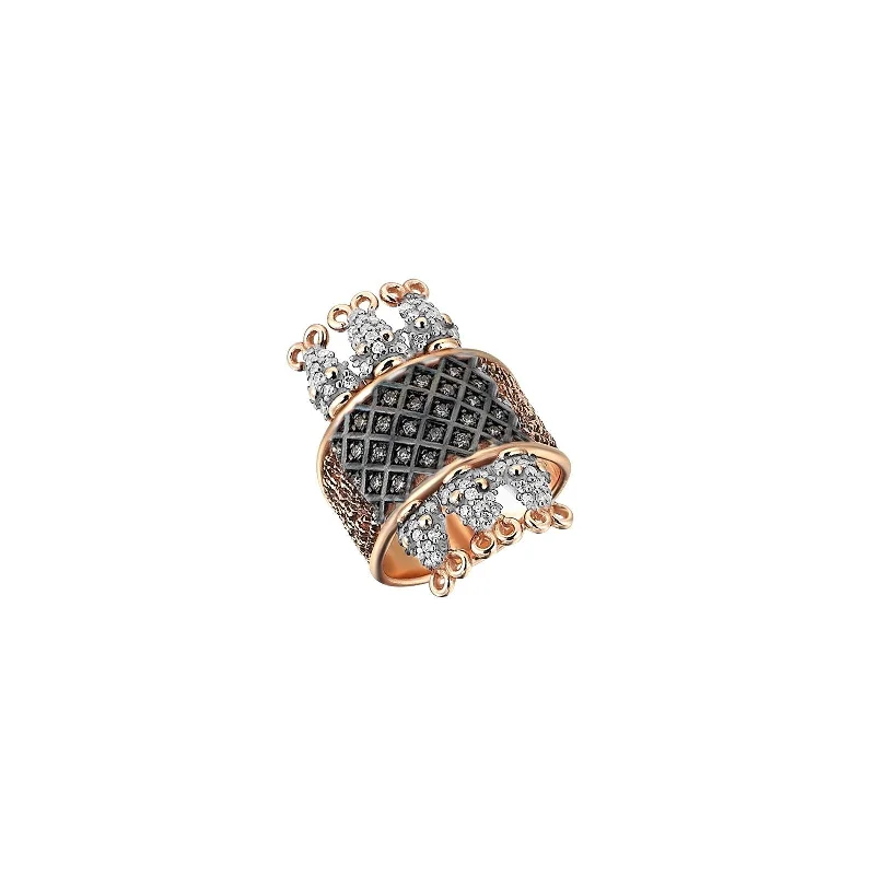 silver moon phase pendant Snake Charmer Pinky Ring