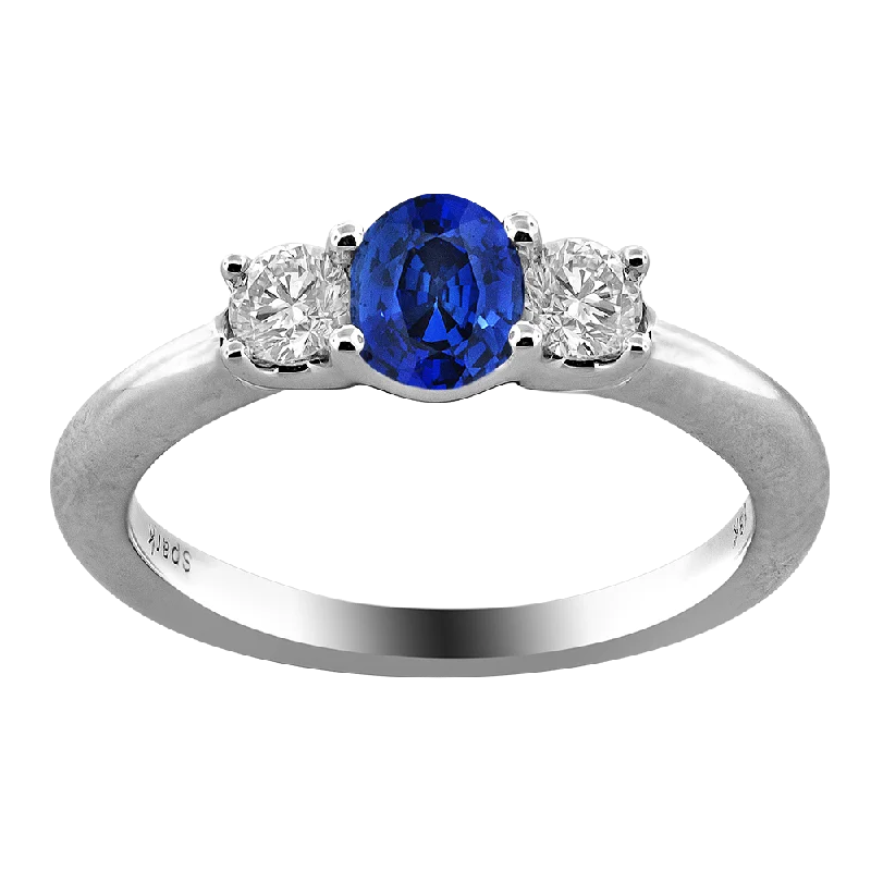 celestial crescent moon bracelet 0.18CT DIAMOND 0.50CT SAPPHIRE RING