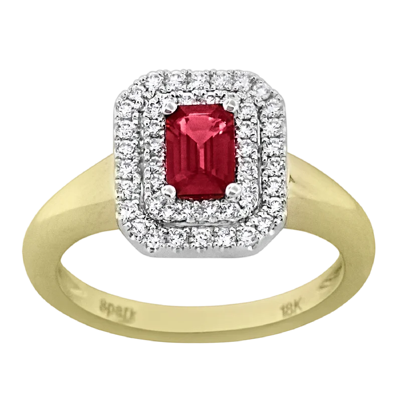 classic cubic zirconia pendant .30 CT DIAMOND .70 CT RUBY RING