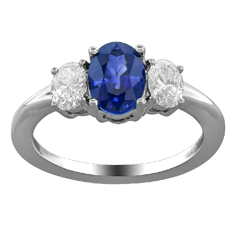 birthstone stacking rings set .42 CT DIAMOND 1.00 CT SAPPHIRE RING