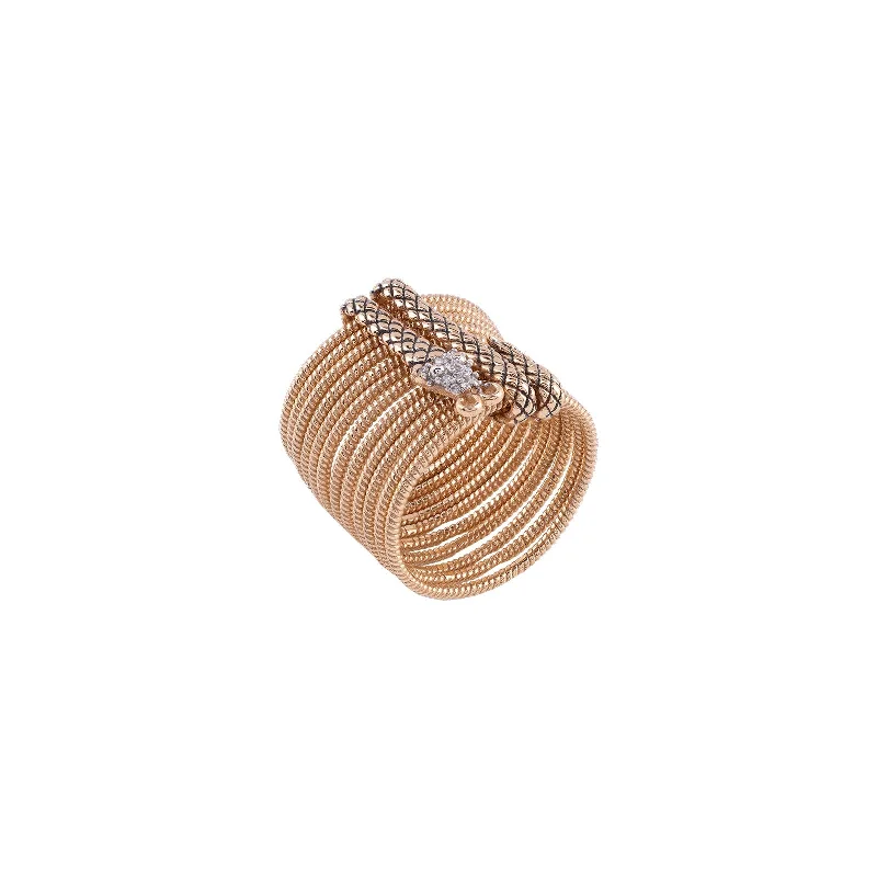 handmade braided leather necklace Spiral Snake Ring