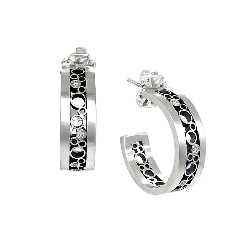 antique silver charm bracelet Sterling Silver Rectangular Hoops - "Elegant Bubbles" antique silver charm bracelet Sterling Silver Rectangular Hoops - "Elegant Bubbles"