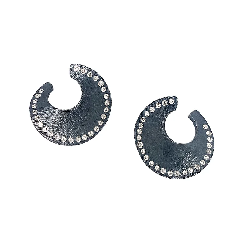 silver wedding band with engraving Sterling Silver Spiral Earrings - "Helios"