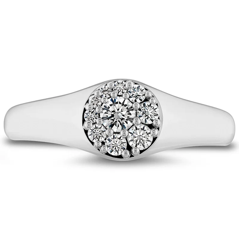 crystal drop earrings elegant Tessa Circle Signet Ring