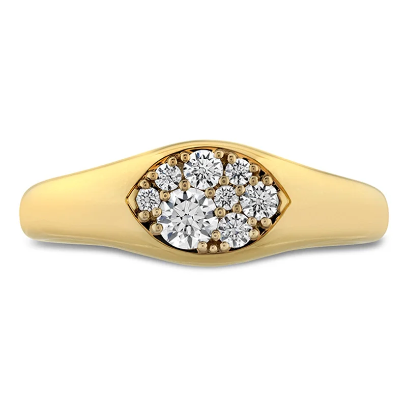 diamond tennis bracelet real Tessa Navette Signet Ring