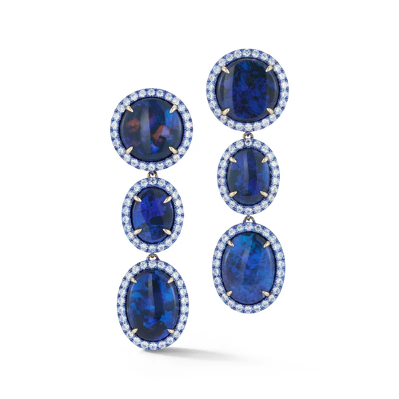 rose gold cartilage barbell "The Three Graces" II Opal Earrings