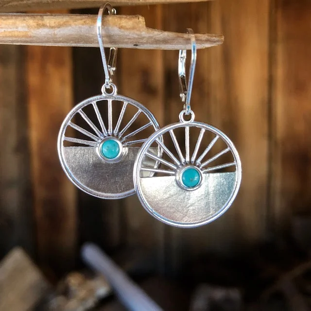 simple crescent moon ring Turquoise Sunset Earring