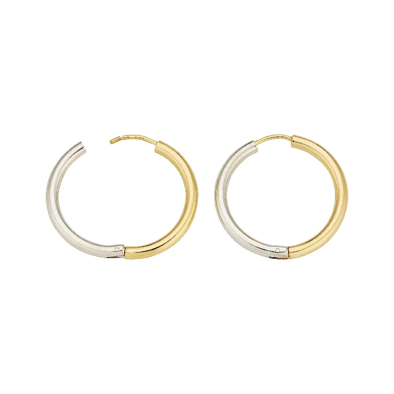 handmade braided anklet Two-Tone Gold Hinged Hoops