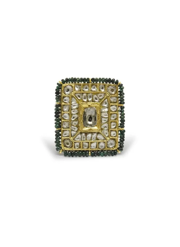 adjustable toe ring silver Vaani Polki Ring