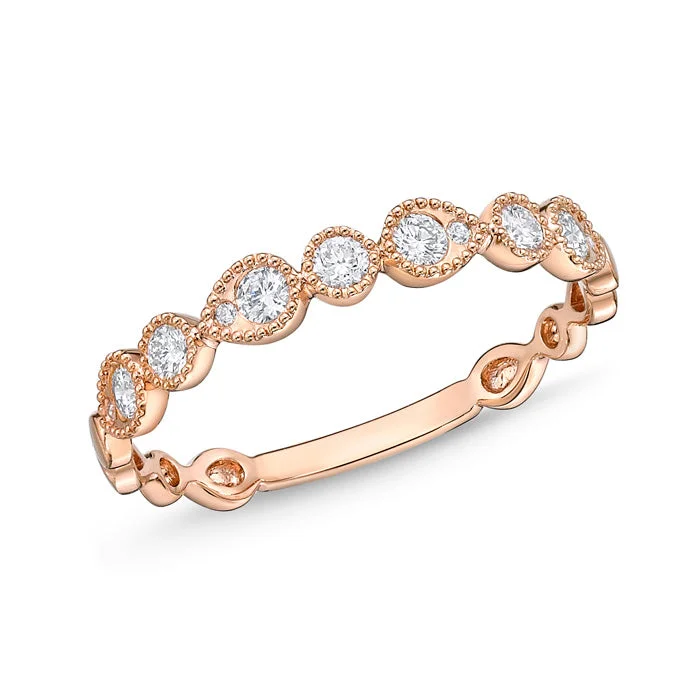 dainty chain bracelet layered Vintage Pear & Round Stackable Band .21ctw approx.