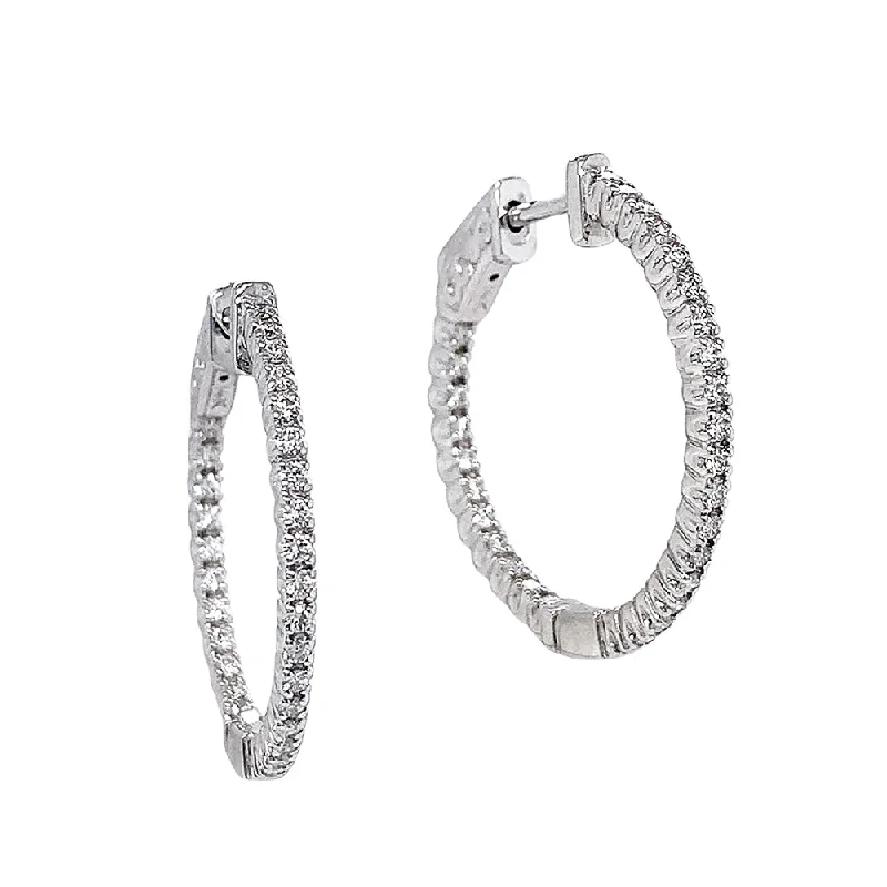chunky gold chain necklace White Gold Diamond Hoop Earrings - "Snow White Glitter" chunky gold chain necklace White Gold Diamond Hoop Earrings - "Snow White Glitter"