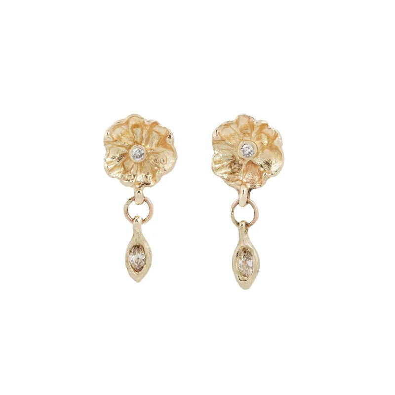 large vintage statement necklace Yellow Gold and Diamond Dangle Earrings - "Amelia" large vintage statement necklace Yellow Gold and Diamond Dangle Earrings - "Amelia"