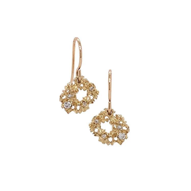 aquamarine and diamond wedding ring Yellow Gold and Diamond Earrings - "Nebula"