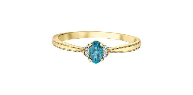 dainty heart charm necklace Yellow Gold & Blue Topaz Fashion Ring