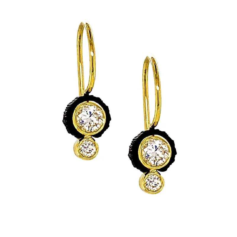 cubic zirconia eternity necklace Yellow Gold Diamond Drop Earrings - "Chroma"