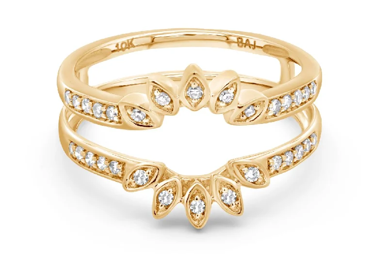 hexagon-shaped engagement ring unique Yellow Gold & Diamond Ring Jacket