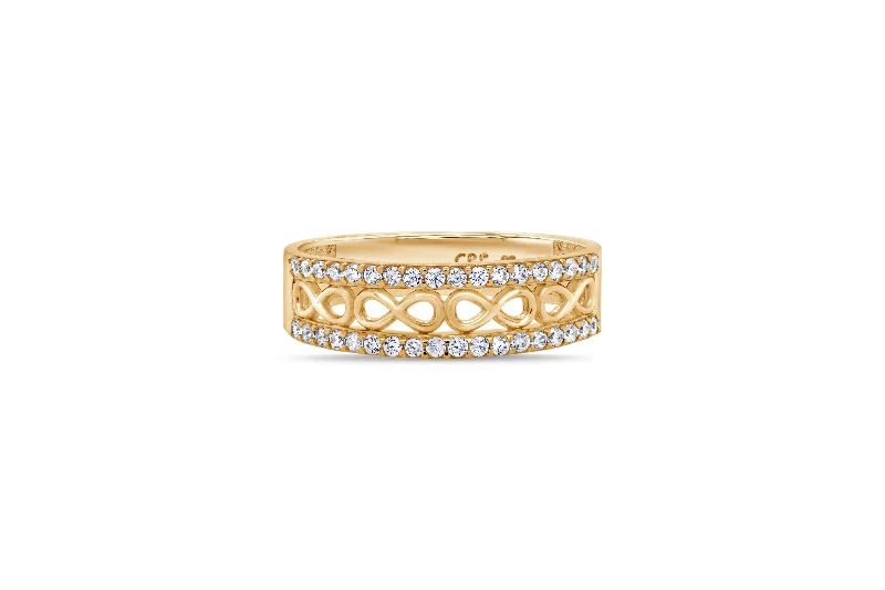 celestial astrology sign ring Yellow Gold Infinity Ring