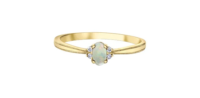 modern geometric earrings gold Yellow Gold & Opal Fashion Ring