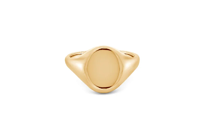 butterfly charm bracelet delicate Yellow Gold Oval Signet Ring