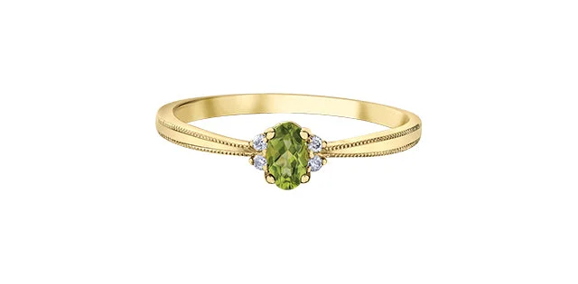 titanium black matte ring Yellow Gold & Peridot Fashion Ring