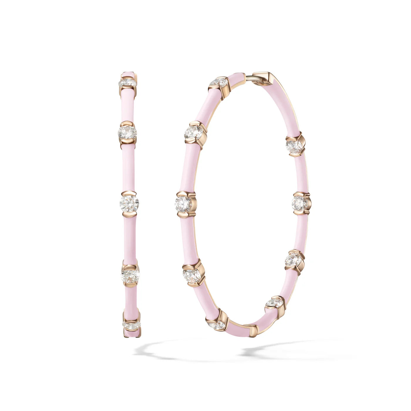 minimalist rose gold stacking rings Zea Hoop (Pastel Pink Enamel)