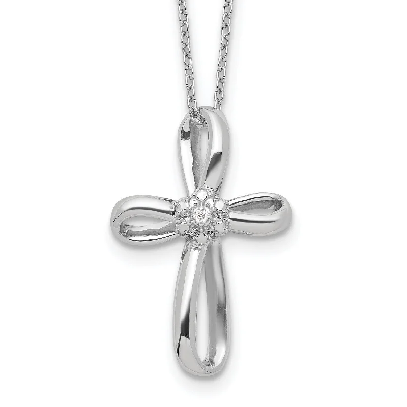 adjustable moon phase bracelet 1/100 CTW Diamond Cross 18-inch Necklace in Sterling Silver