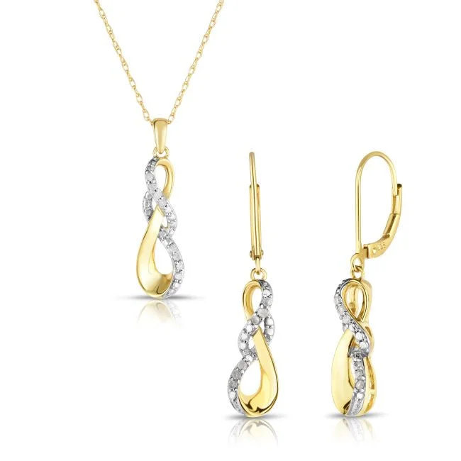 men’s rugged leather bracelet 1/5 CTW Diamond Pendant and Earrings Set in Gold Plated Sterling Silver