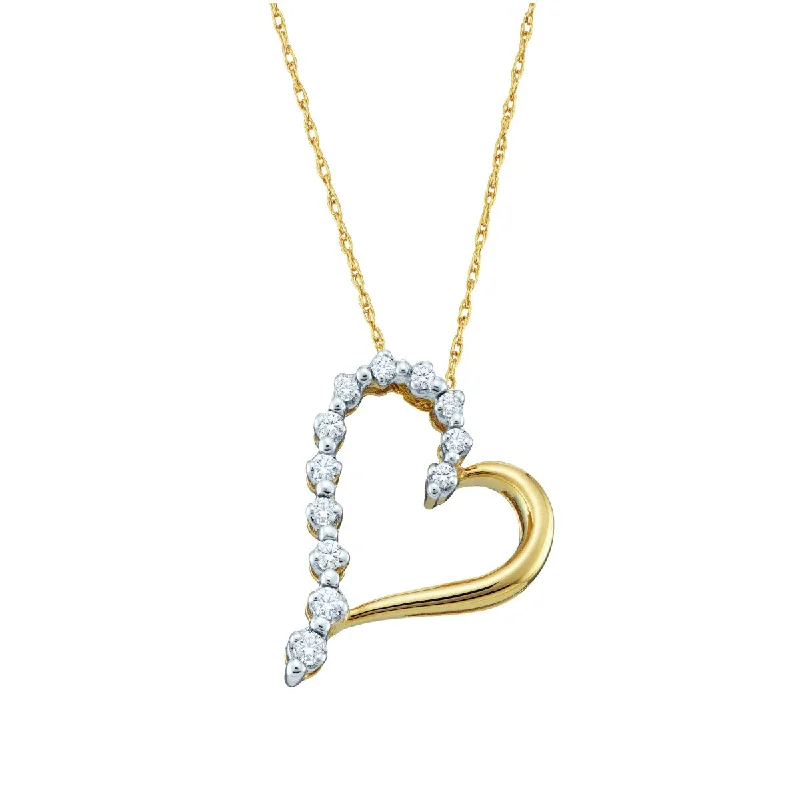 simple crescent moon ring 1/7 CTW Diamond Heart 18-inch Pendant in 10KT Yellow Gold simple crescent moon ring 1/7 CTW Diamond Heart 18-inch Pendant in 10KT Yellow Gold