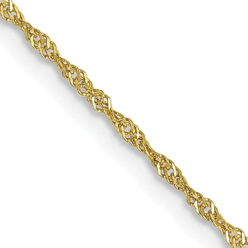 dainty rose gold chain bracelet 10KT Yellow Gold 14-inch 1.1MM Childrens Singapore Chain