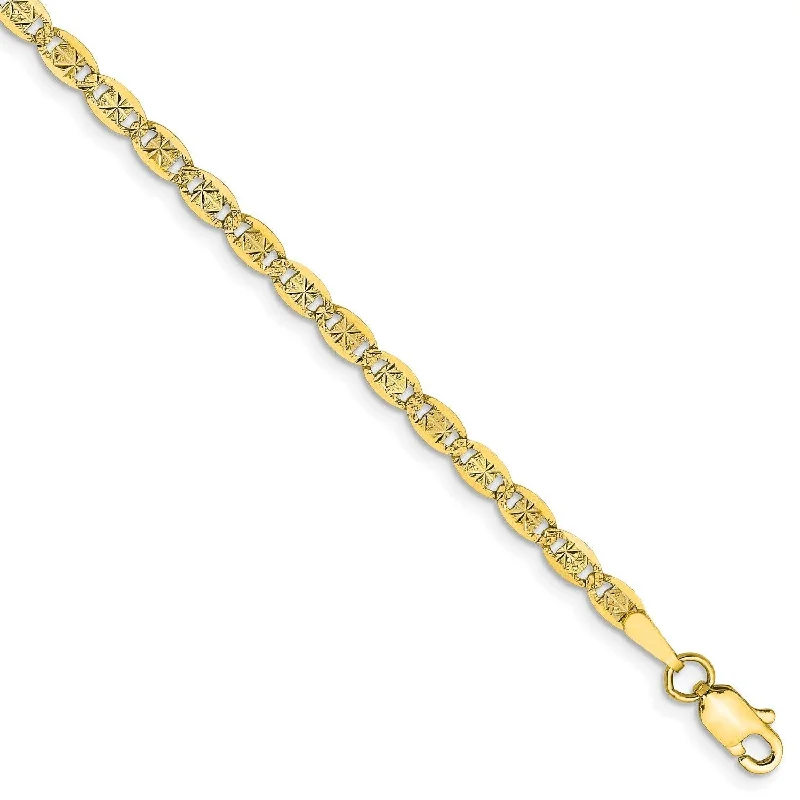braided wedding ring men 10KT Yellow Gold 16-inch 2.75MM Diamond-cut Valentino Chain