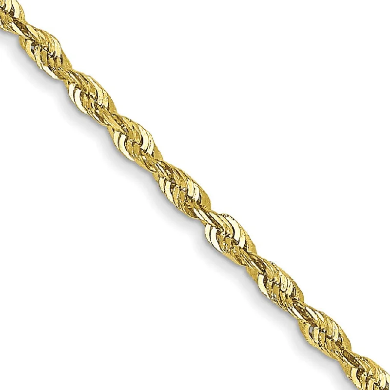 natural crystal pendant necklace 10KT Yellow Gold 18-inch 1.5MM Diamond-cut Lobster Clasp Rope Extra-Light Chain